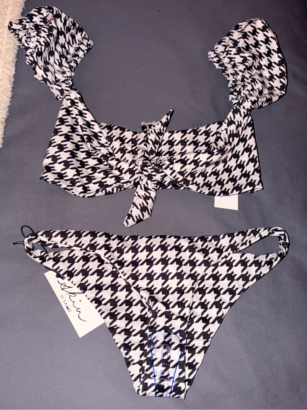 Black & White Houndstooth Bikini Set